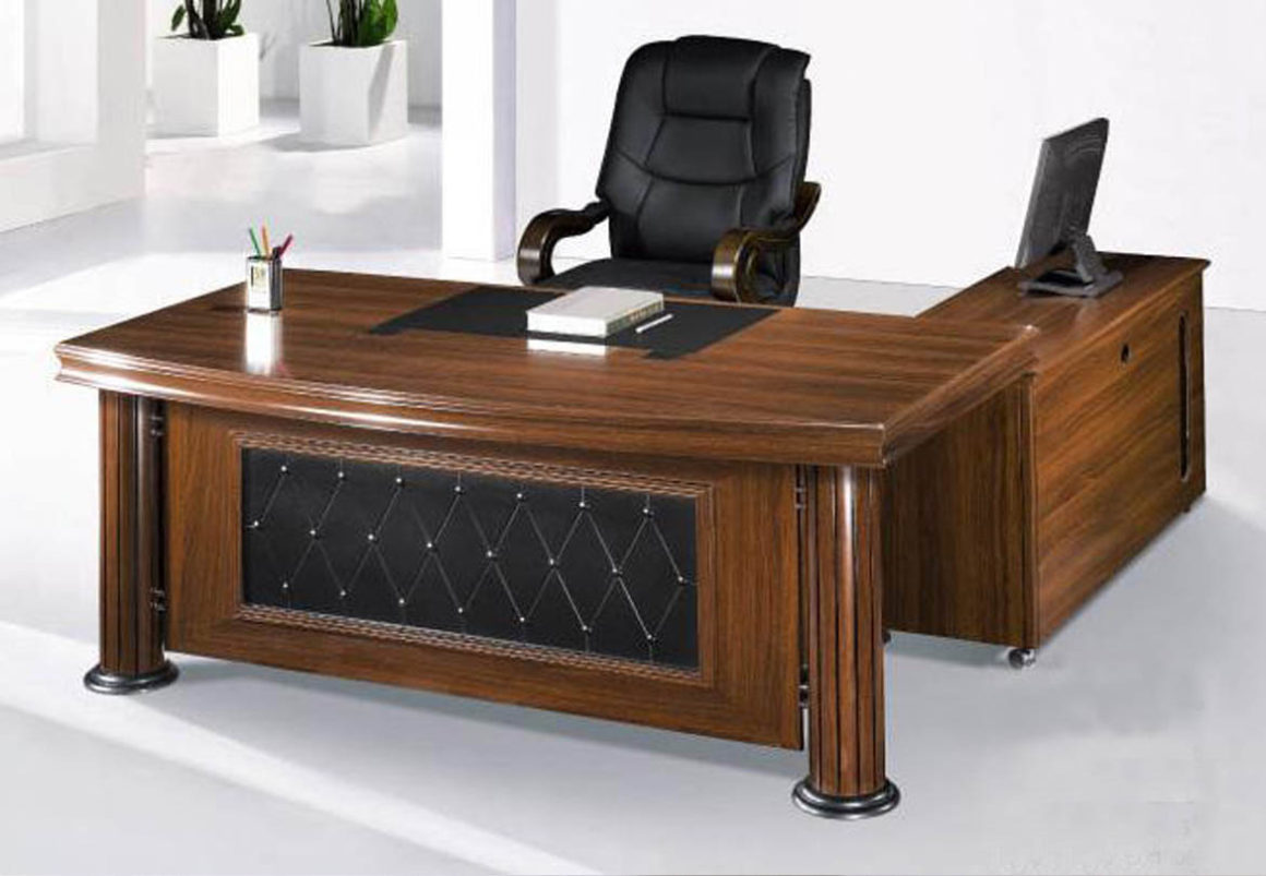 Office Desk Including Side Table With Drawers 160cm مكتب مع جانبيه بها